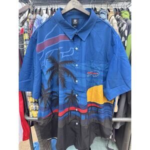 BUFFALO BILLS Shirt Men’s 2XL All-over-print NFL Team Apparel. Blue Short Sleeve